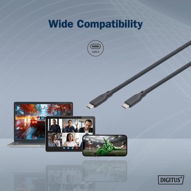 Immagine prodotto Digitus Cavo USB in silicone, USB 20Gbps, 2 m, nero (2 m, USB 4.0, 240 W)