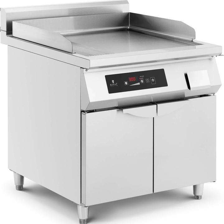 Royal Catering Induktionsgrill Grillplatte 10000 W glatt 180 min Timer 80 - 300 °C Stauraum