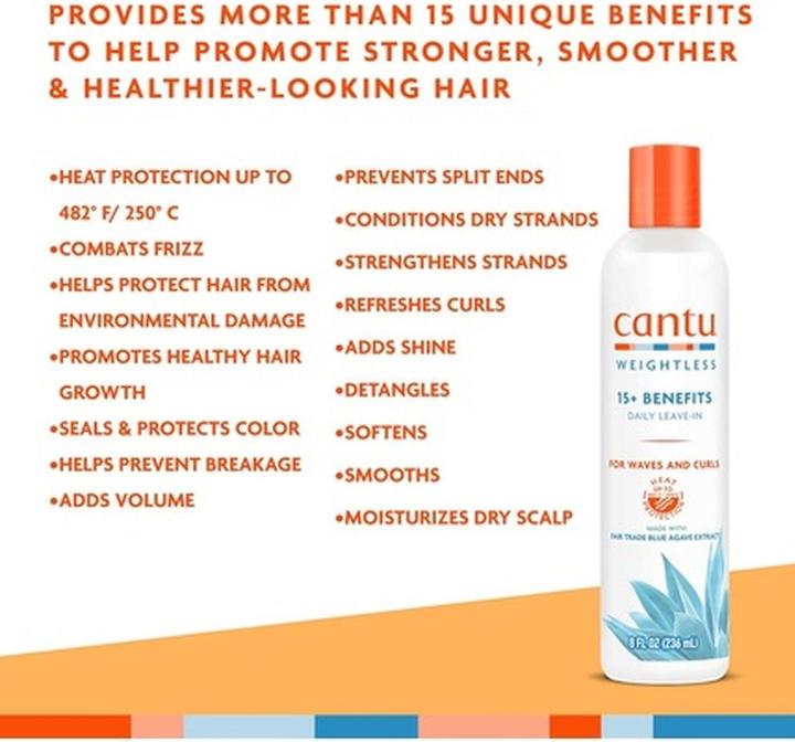 Image du produit Cantu Weightless 15 Benefits Daily Leave-In Conditioner 236ml (236 ml)