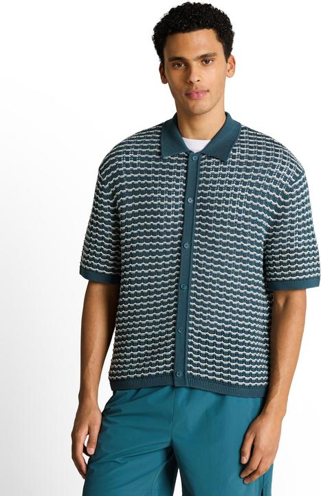 Produktbild Tom Tailor Strick-Poloshirt mit Lochmuster (M, S)
