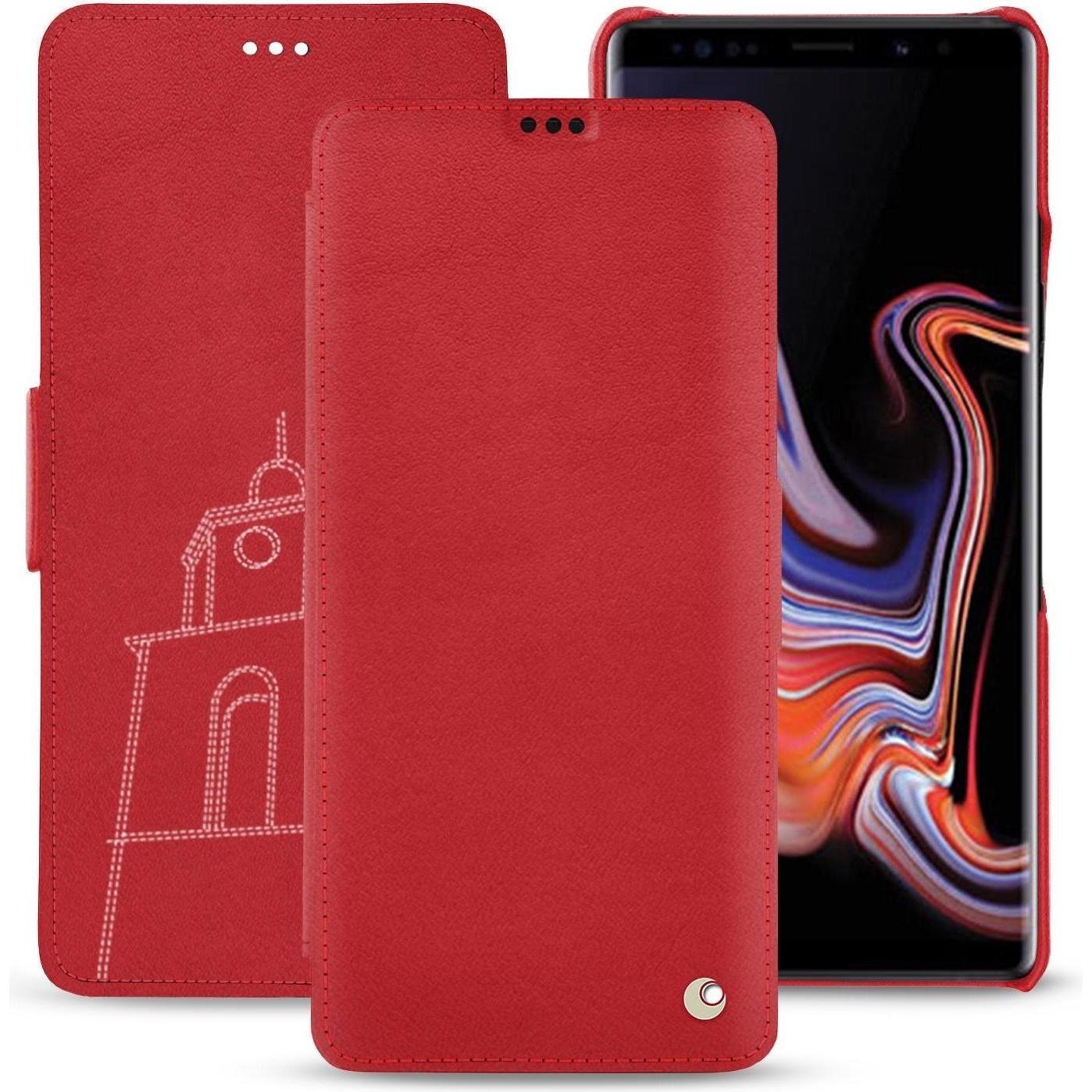 Noreve Lederschutzhülle horizontal (Samsung Galaxy Note 9), Smartphone Hülle, Rot