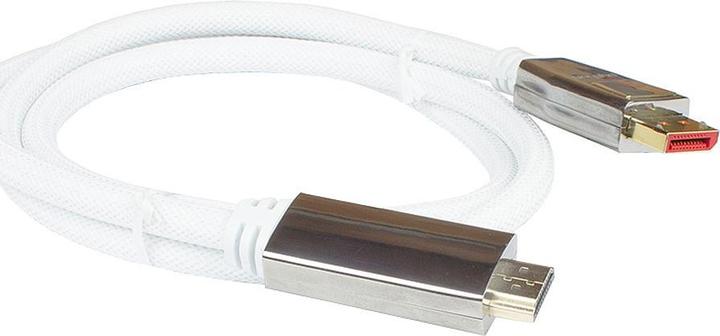Image du produit Python PYT M0222 DP 1.4 vers HDMI 2.0 A mâle, nylon, 4K@60Hz, 2 m, blanc (2 m, HDMI)