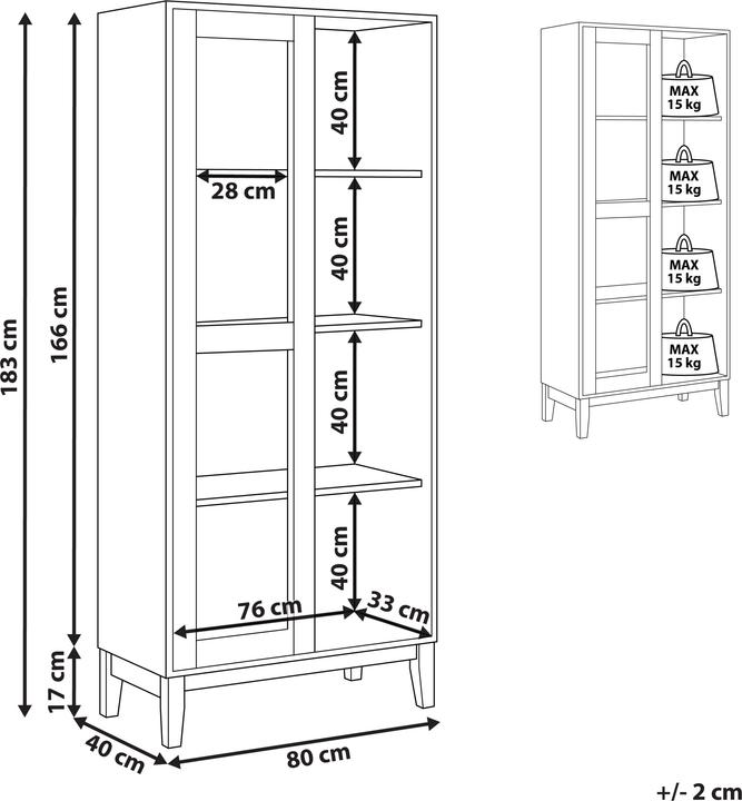 Actual product image Beliani Rumson (80 x 40 x 183 cm)