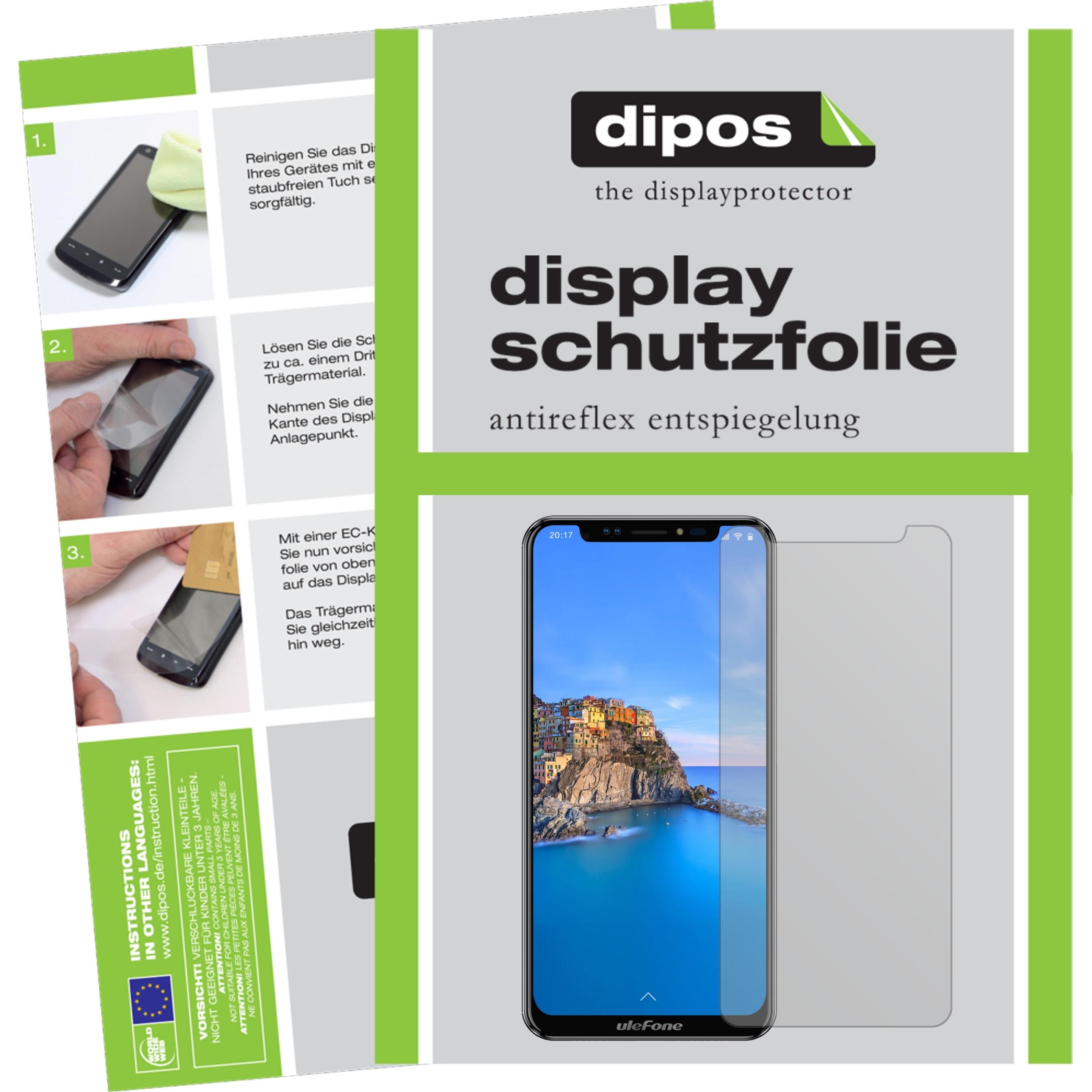Dipos Displayschutzfolie Antireflex (5 Stück, Ulefone X), Smartphone Schutzfolie, Transparent