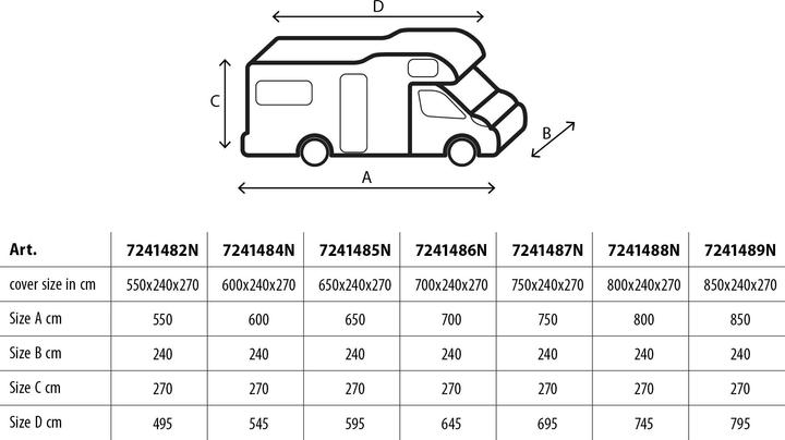 Image du produit Brunner Housse de protection pour camping-car 6M, 600-650 x 240 x 270 cm
