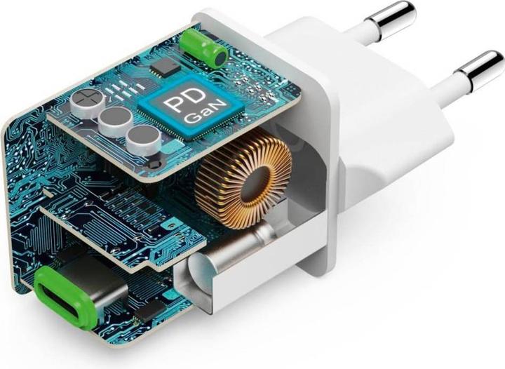 Image du produit Hama Chargeur rapide, USB-C, PD/QC/GaN, super-mini-chargeur, 45 W, blanc (45 W, 1 portion)