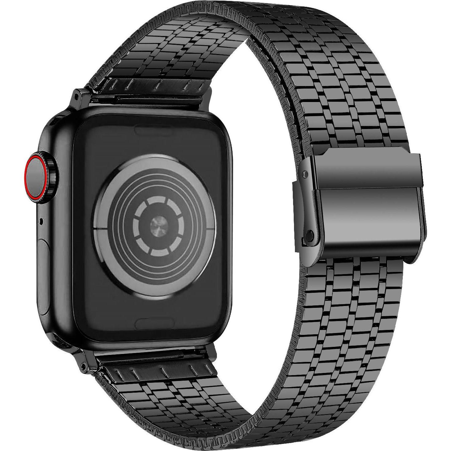 Thumbnail - Strap-it Stahlarmband (Edelstahl, Apple Watch), Uhrenarmband, Schwarz