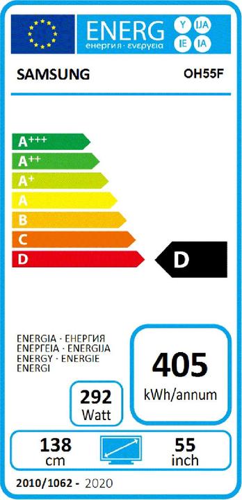 Energie-Label Samsung OH55F (1920 x 1080 Pixel, 55")