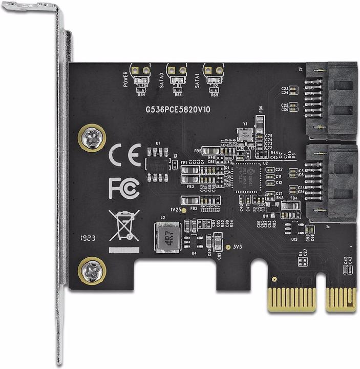 Actual product image Delock Host Bus Adapter 2 Port SATA PCIe