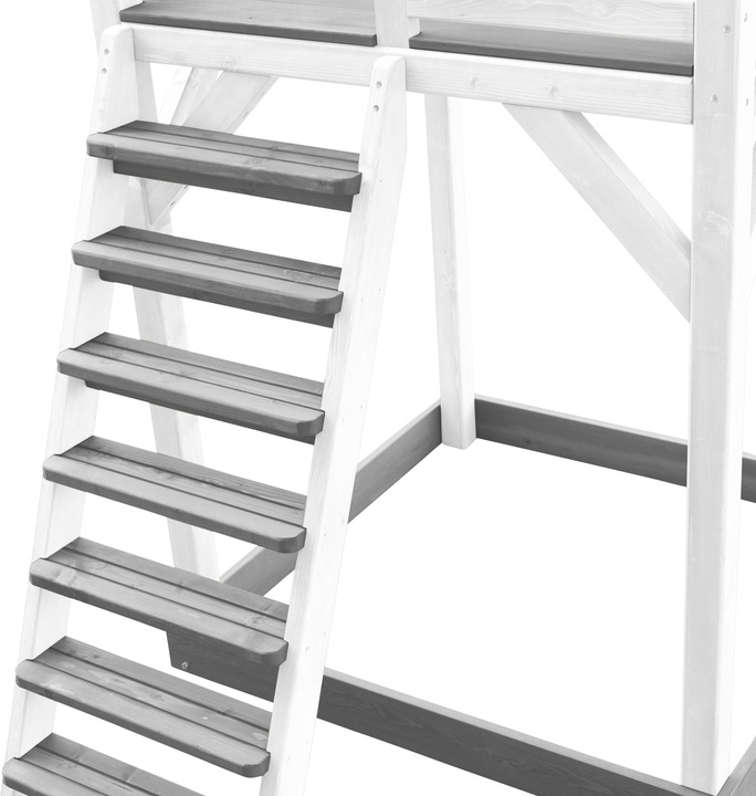 Produktbild Axi Beach Tower Spielturm mit Klettergerüst und Roxy Nestschaukel - Graue Rutsche
