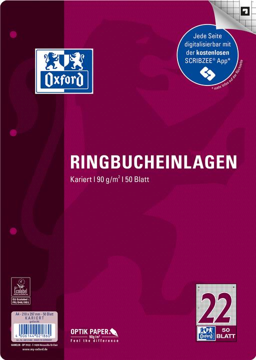 Oxford Ringbucheinlagen, A4 (A4, Kariert)