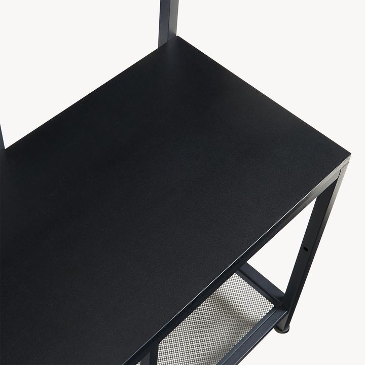 Produktbild En.Casa Garderobenständer Napinerg mit Spiegel und Schuhregal 185x98x34 cm Schwarz
