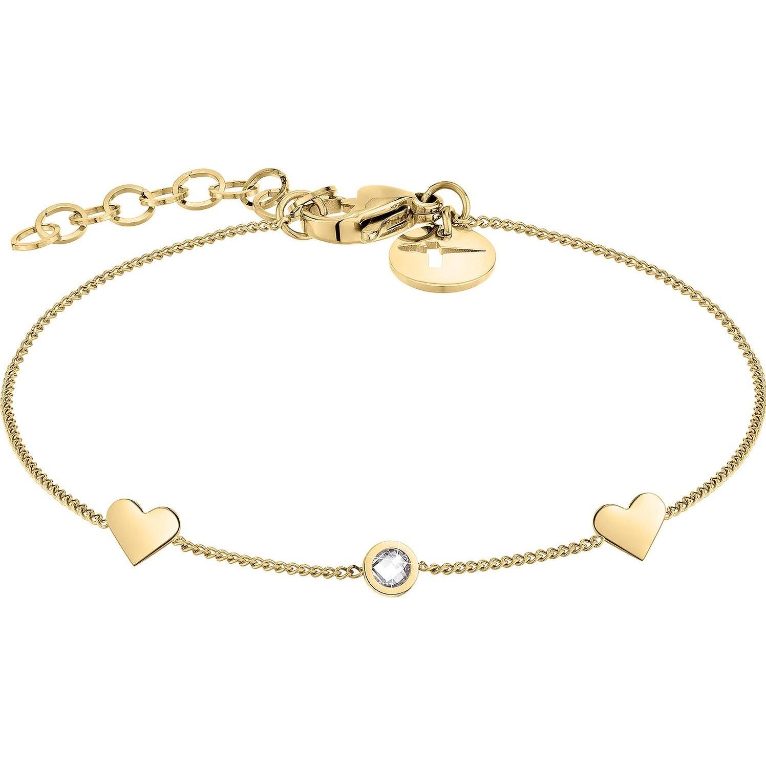 Tamaris, Armschmuck, Gentle gilded bracelet with hearts TJ-0041-B-21 (L), (17 cm, Edelstahl)