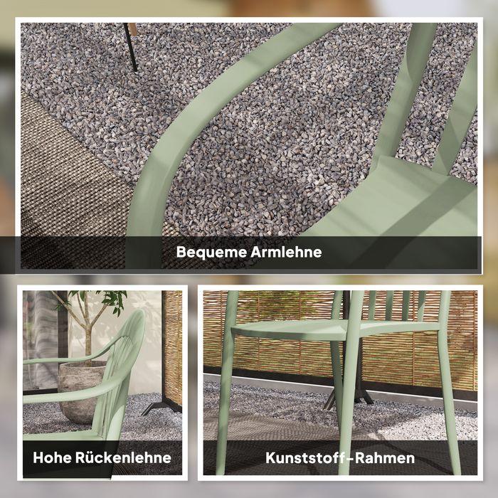 Immagine prodotto Swisshandel24 4er Set Gartenstuhl, Kunststoff, stapelbar, bis 120 kg, Grün