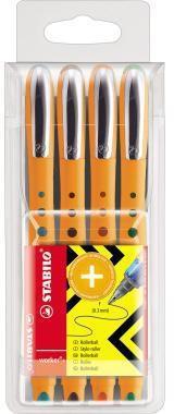 Actual product image STABILO worker+ rollerball (Green, Blue, Black, Red, 4 x)