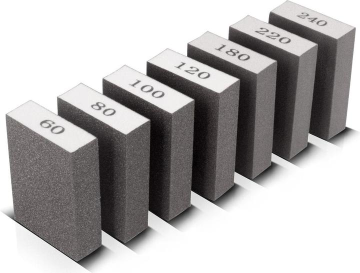 Actual product image Stahlwerk Sanding sponge set of 7 60 | 80 | 100 | 120 | 180 | 220 | 240 grit (P180, P60, P120, P220, P100, P80, P240)