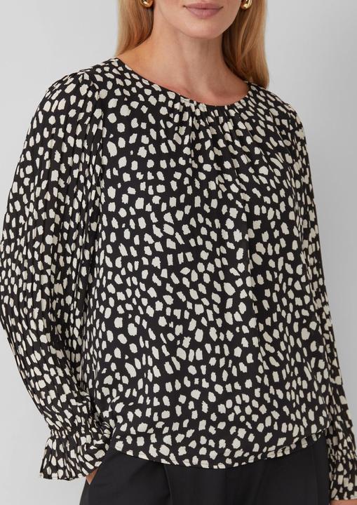 Immagine prodotto s.Oliver Bluse Festliche Bluse: Regular Fit mit U-Boot-Ausschnitt & Volantärmeln (48)
