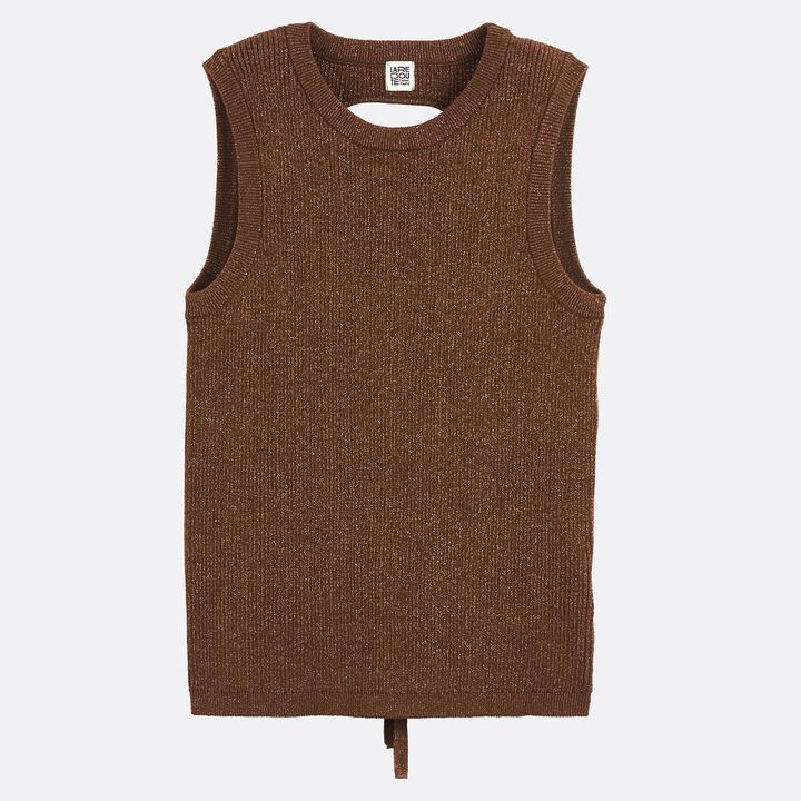 Produktbild La Redoute Collections Pullunder aus glänzender Maschenware mit offenem Rücken (S)