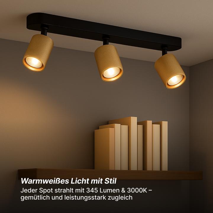 Produktbild Brilliant Plafondspot Marty GU10 3x5W 3000K - Zwart/Goudkleurig (345 lm, GU10)