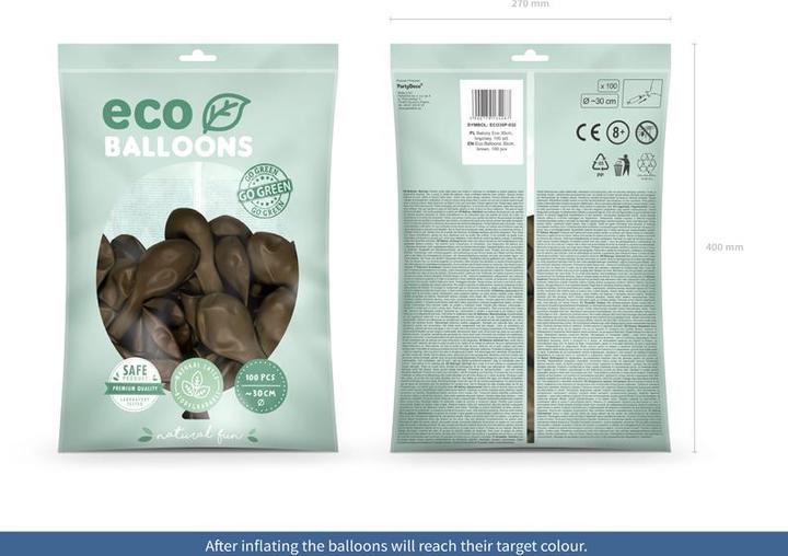 Actual product image Partydeco PARTY Eco Balloons 30cm pastel brown, 100pcs. (100 x)