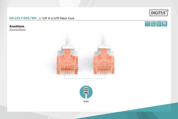 Produktbild Digitus Netzwerkkabel (UTP, CAT6, 0.50 m)