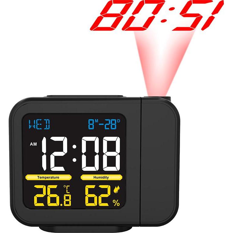 Livoo Stazione meteo con proiezione del tempo, Stazione meteo, Nero