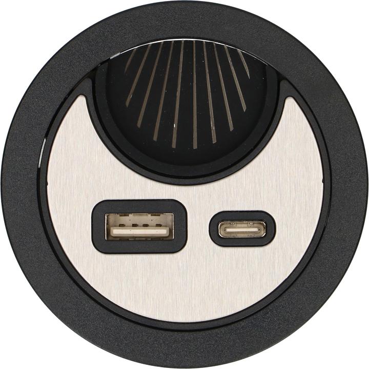 Actual product image Max Hauri Office Line cable feed-through with USB/A and USB/C charger
