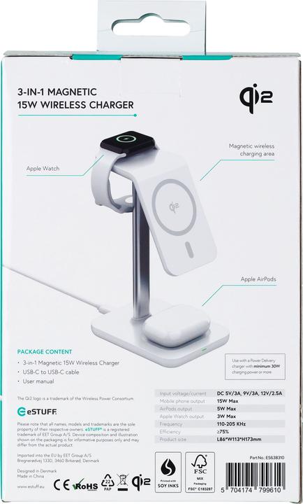 Produktbild eSTUFF QI2 3-in-1 Magnetic Wireless