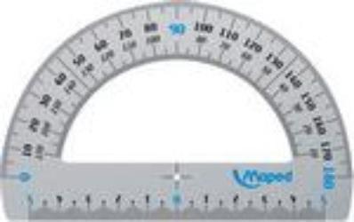 Maped Halbkreis-Winkelmesser 180 Grad, aus Aluminium, 120 mm (12 cm, Aluminium)