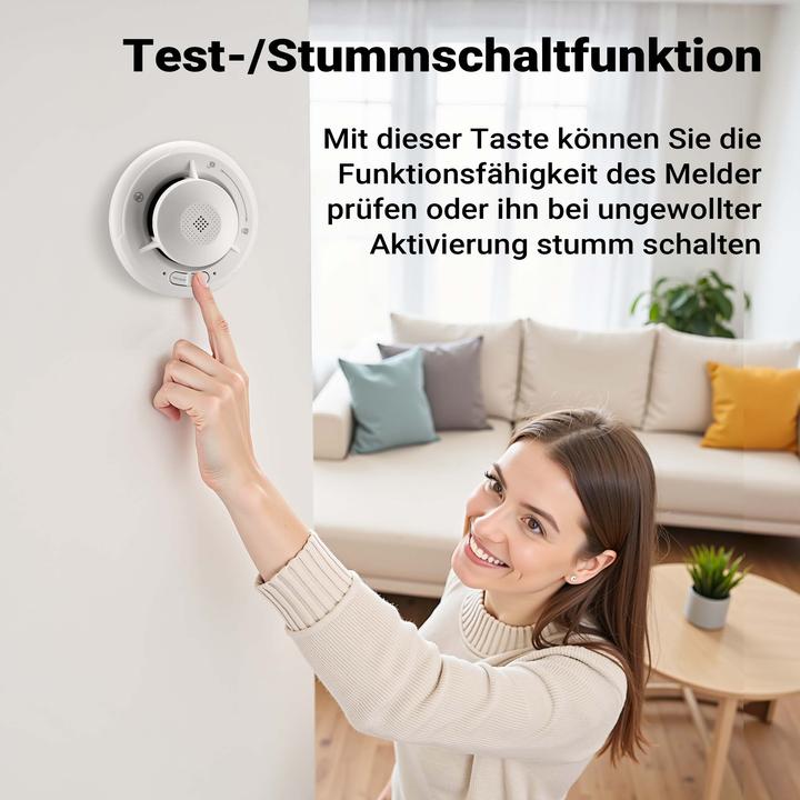 Produktbild Wiltec Rauchmelder vernetzt Funk Feuermelder 10 Jahre Batterie Brandmelder