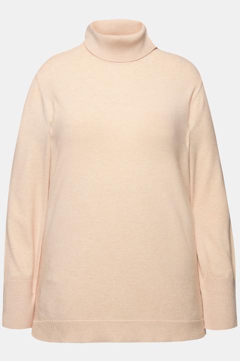 Produktbild Ulla Popken Rollkragenpullover, breite Rippbündchen, Langarm (62)