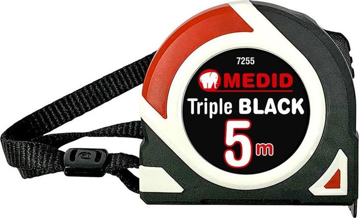 Produktbild Medid Triple black bi-material tape measure 5 m x 25 mm (5 m)