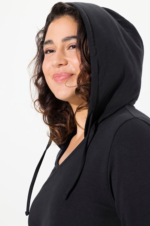 Produktbild Ulla Popken Sweatkleid, Kapuze, A-Linie, V-Ausschnitt, Langarm (42, 44)