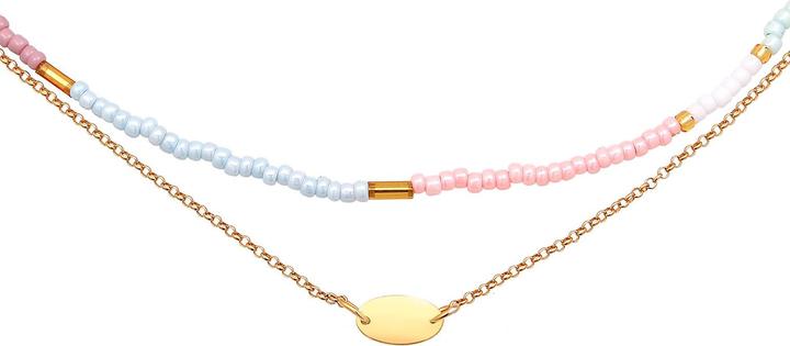 Produktbild Elli Choker, Layer, Multi-Color, Plättchen (925 Sterling Silber vergoldet, No Stein, Glas, Plastik, 36 cm)