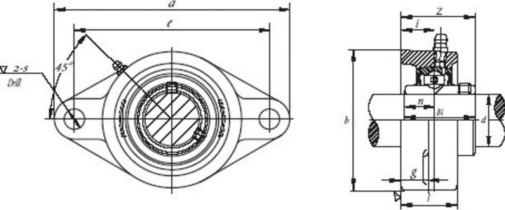 Produktbild UBC Bearing Flanschlager UCFL, Graugussgehäuse UCFL 208 Bohrungs-Durchmesser 40 mm Lochabstand 144 mm