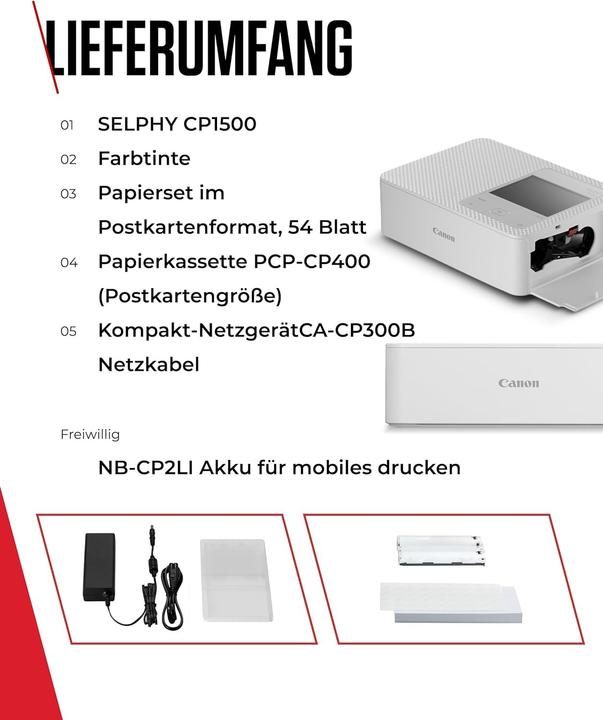 Actual product image Canon Selphy CP1500 (Ink, Colour)