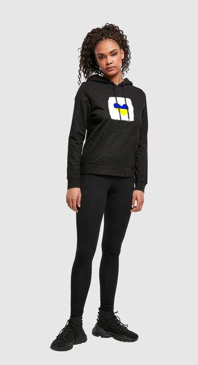 Produktbild Merchcode Ladies Peace - Brush Heart Black Basic Hoody - 161629 (XXL)