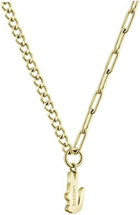 Actual product image Lacoste - Distinctive gold-plated necklace with zircons Crocodile 2040145