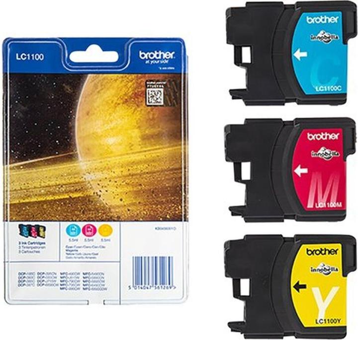 Actual product image Brother LC1100RBWBP - Yellow, Cyan, Magenta - Original (C, M, Y)