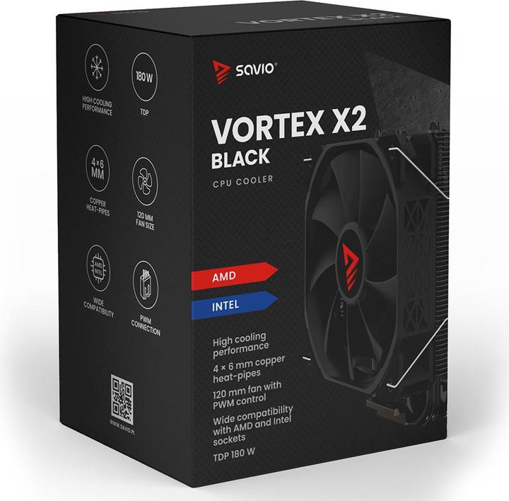 Immagine prodotto Savio Vortex x2 Black (157 mm)