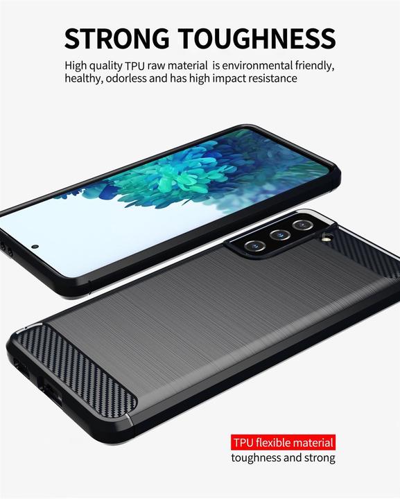 Image du produit Cadorabo TPU Ultra Slim carbon edelstahl Combi Cover (Samsung Galaxy S21+)