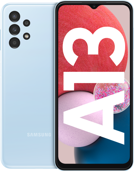 Actual product image Samsung Galaxy A13 (64 GB, Light blue, 6.60", Dual SIM, 50 Mpx, 4G)