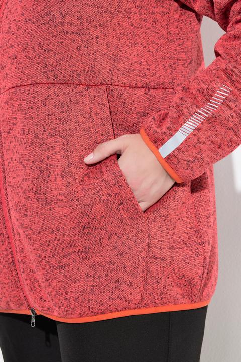 Produktbild Ulla Popken Strickfleece-Jacke, Teddyfleece, 2-Wege-Zipper, Reflektor (58)