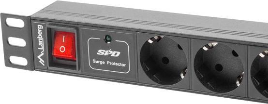 Produktbild Lanberg PDU-07F-0200-BK Stromverteilereinheit (PDU) 7 AC-Ausgänge 1U (7x, CEE 7/3, 2 m)