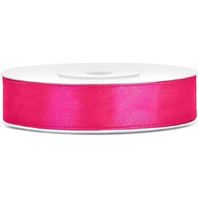 Partydeco, Geschenkverpackung, Satin Ribbon, dark pink, 12mm/25m (1 pc. / 25 lm) (Geschenkband, 1 x)