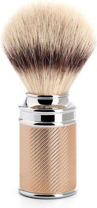 Mühle Shaving brush, Silvertip Fibre®, HANDCRAFTED, metal handle, red gold plated (Shaving brush)