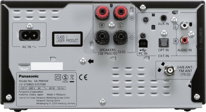 Actual product image Panasonic SC-PMX94 (CD player, Bluetooth, 2x 60 W)