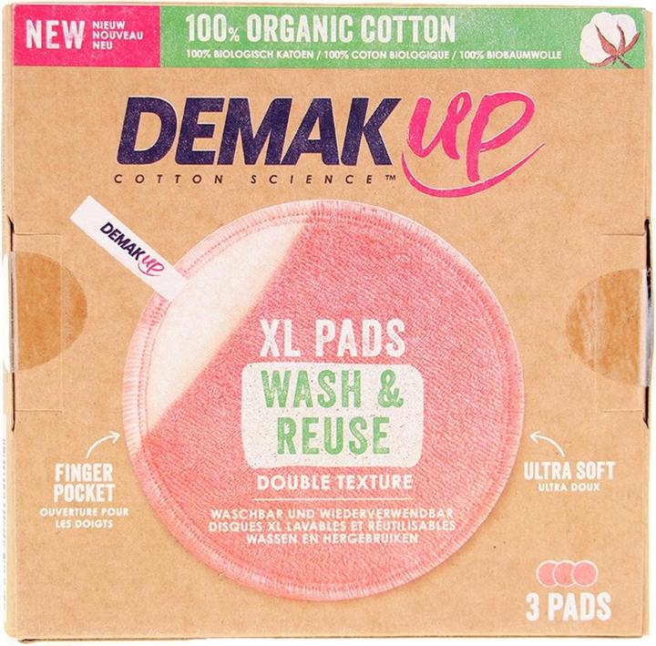Image du produit Demak up Lingettes démaquillantes lavables et réutilisables en coton biologique (Crème nettoyante)