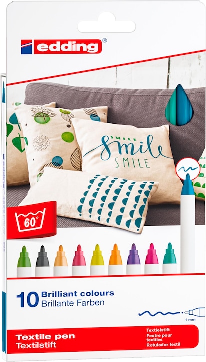 Actual product image Edding Coloured fabric markers, 10 pieces, 4600 (Sorted, 1 mm, 10 x)