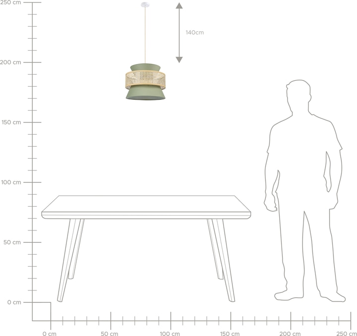 Productafbeelding Beliani Hanglamp groen / naturel LUYANO (E27)